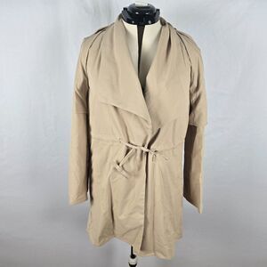 Raincoat Women's Medium Tan Tie Closure Long Sleeve Long Length NWOT